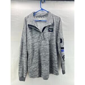 Pink Gray/Blue woman’s medium sweatshirt retro 1/4 zip